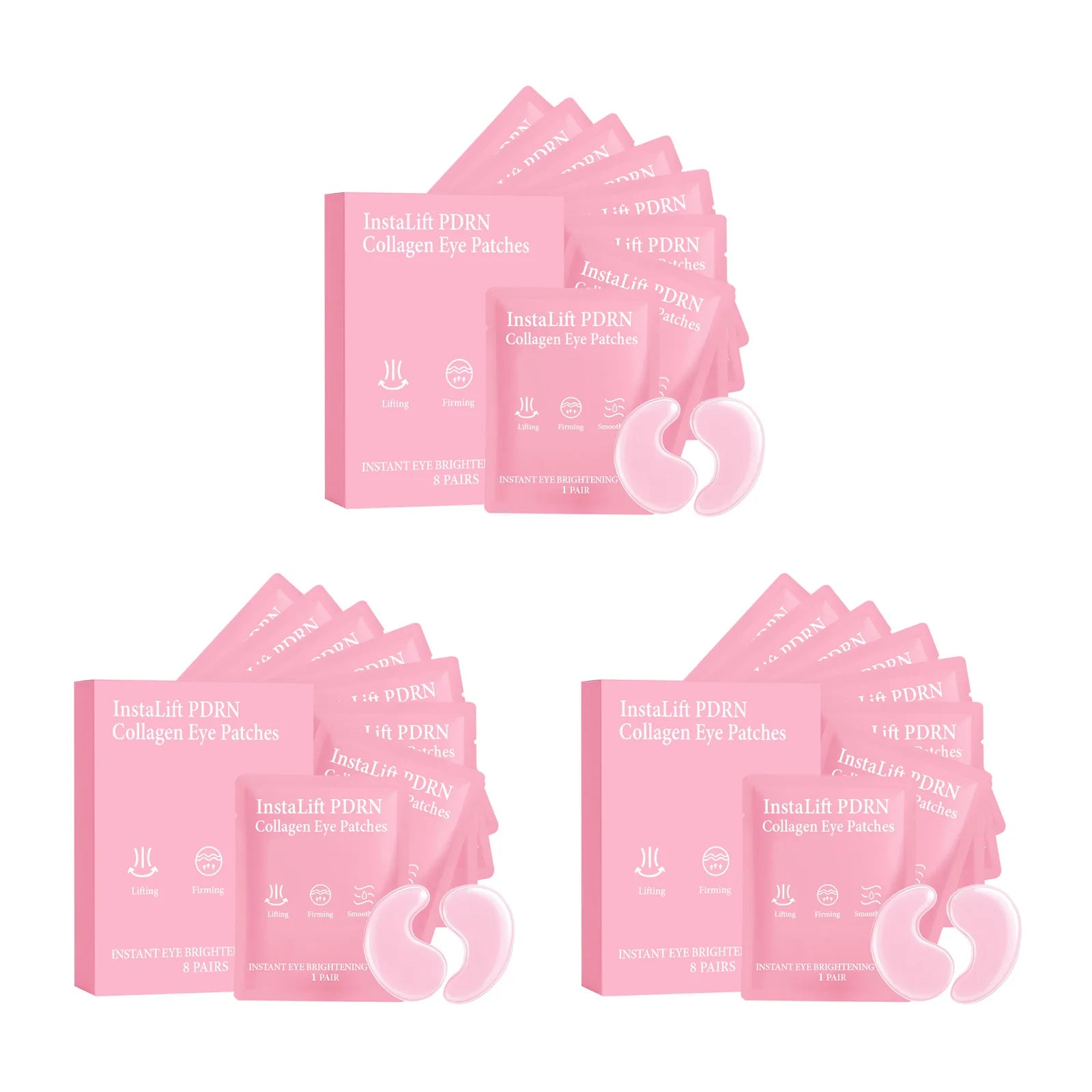 Instalift PDRN Collagen Eye Patches anti Dark Circles Eye Bags anti Wrinkles Hydrogel under Eye Mask with Niacinamide & Caffeine