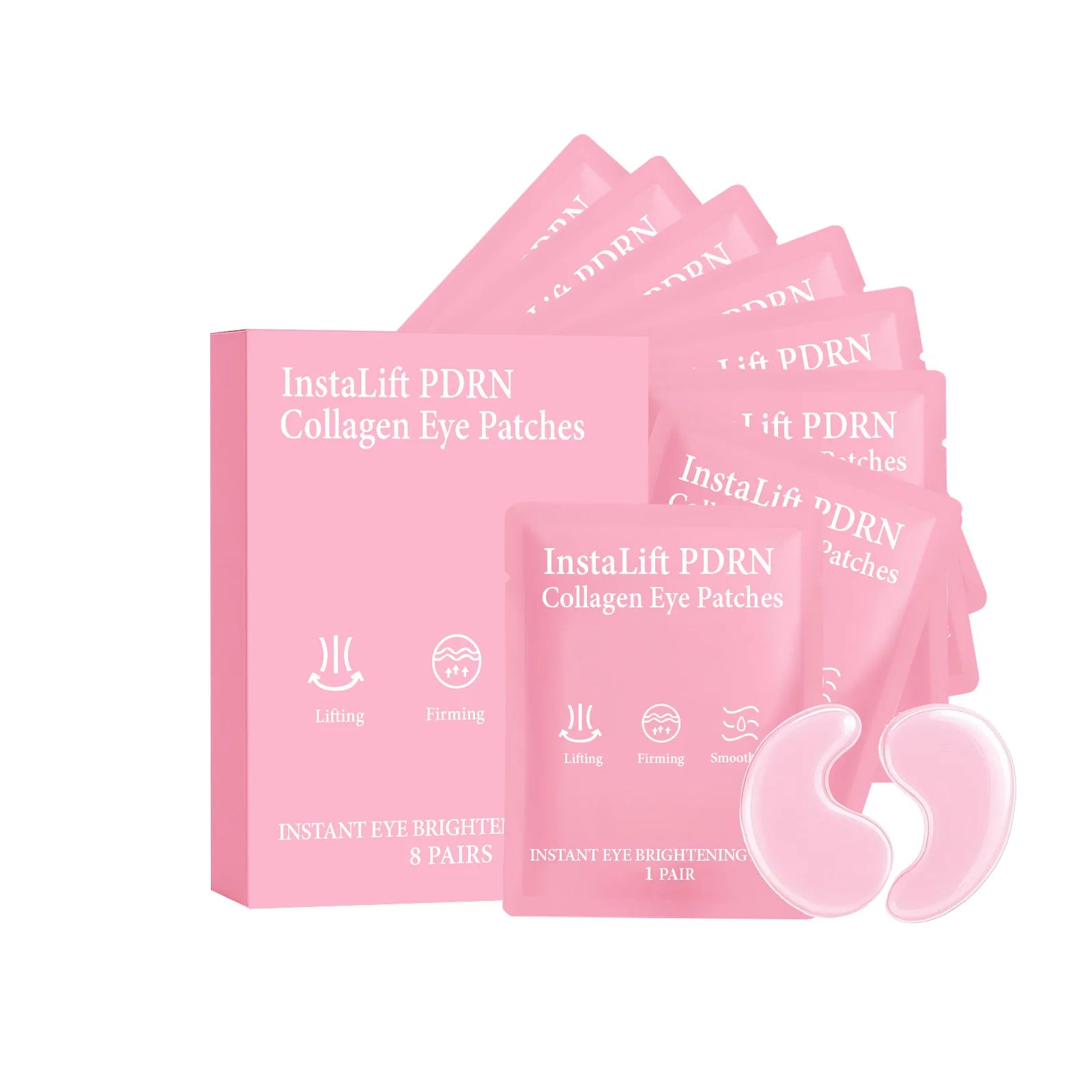 Instalift PDRN Collagen Eye Patches anti Dark Circles Eye Bags anti Wrinkles Hydrogel under Eye Mask with Niacinamide & Caffeine